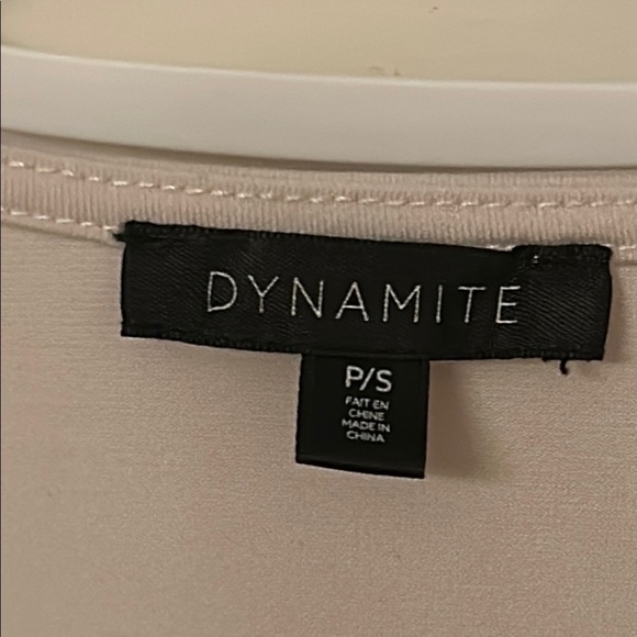 Dynamite Cream Cap Sleeve Bodysuit, size S - Picture 3 of 7